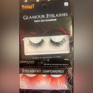 Spirit Glamour Eyelashes with rhinestone detail. Diamond Red dramatic lashes.